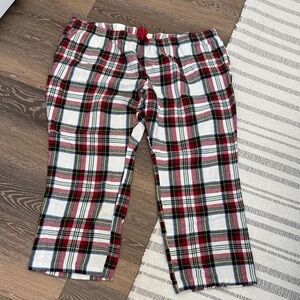 Women’s 3x Plaid Flannel Pajama bottoms with pockets & tie waistband